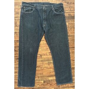 Levis 501‎ Jeans Mens 42x32 Blue Denim Original Fit Button Fly Pants Dark Wash